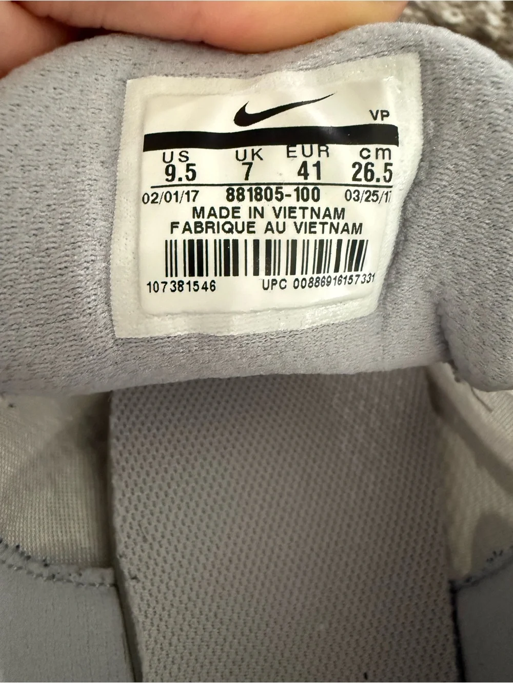 Nike Women's White and Light Gray Athletic Running Sneakers